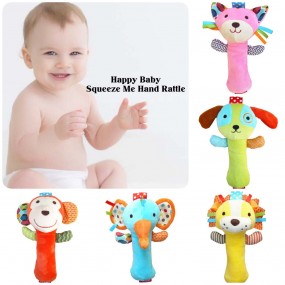 Happy Baby Squeeze Me Animal Hand Rattle Toy